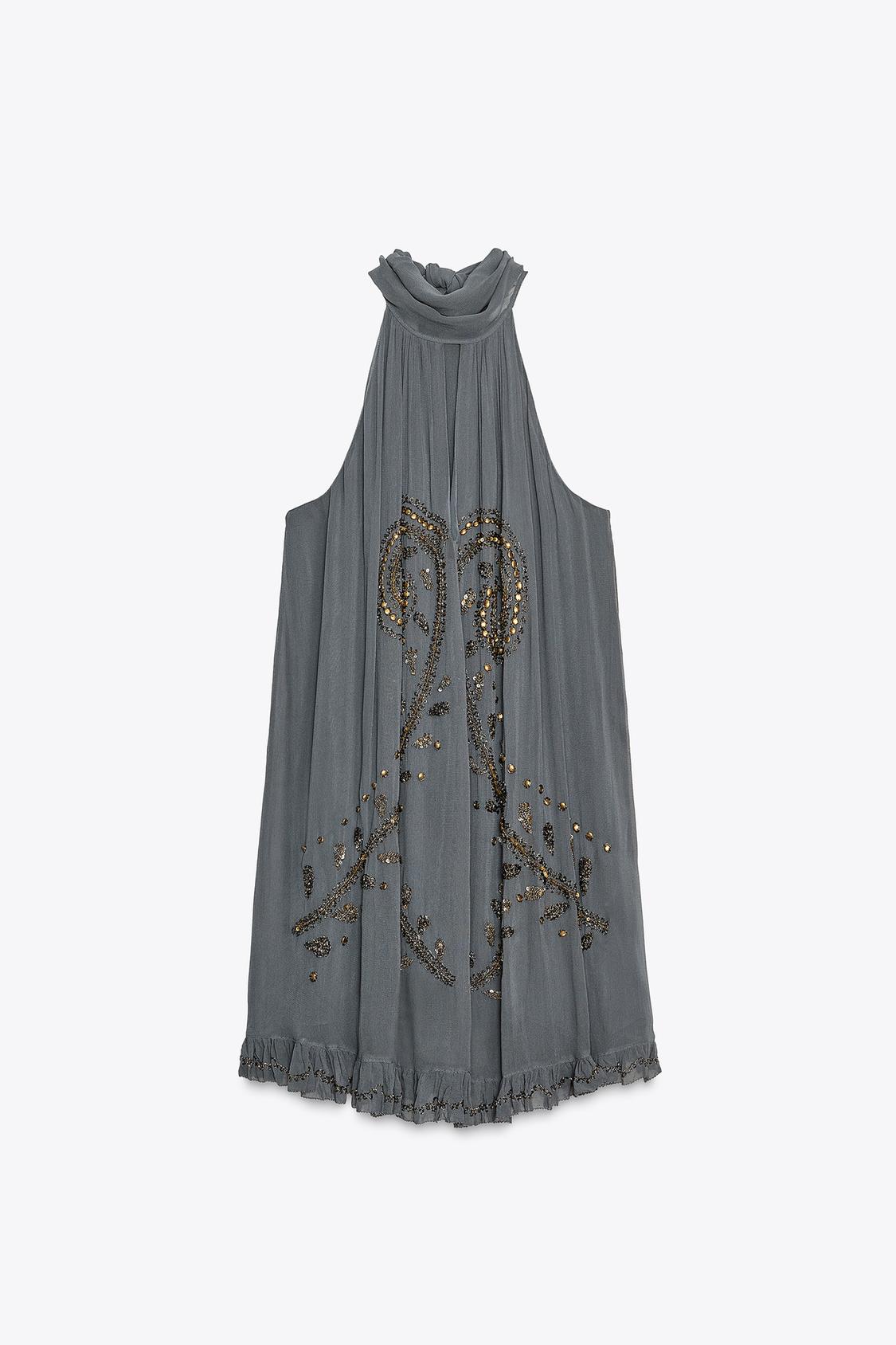 Embroiderd Halter- Exclusive Dress