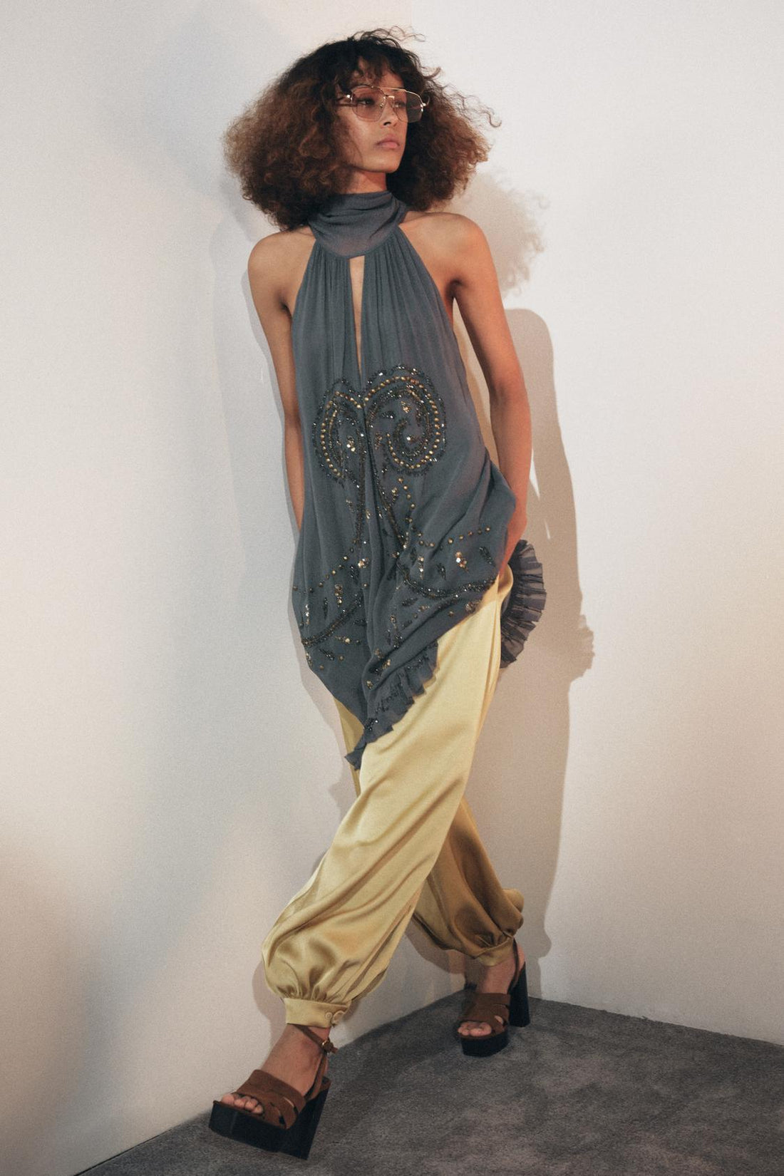 Embroiderd Halter- Exclusive Dress